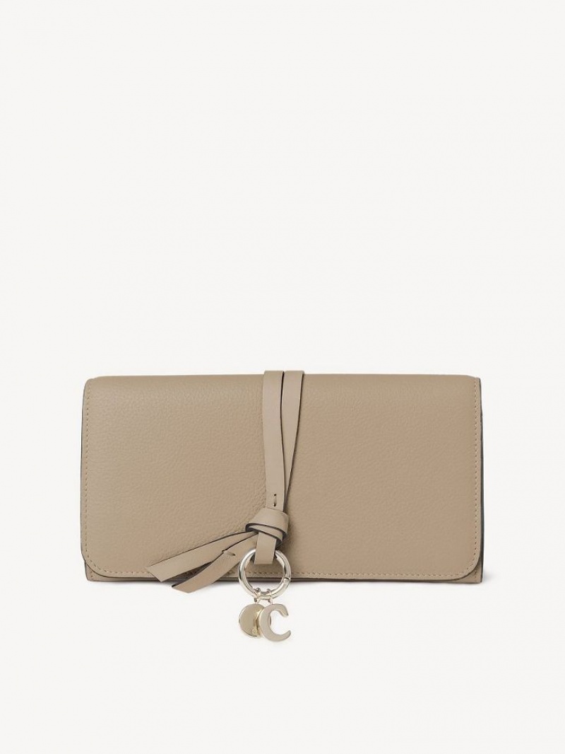 ARGIL BROWN Chloe Alphabet With Flap Long Wallets | CHE-SR14306