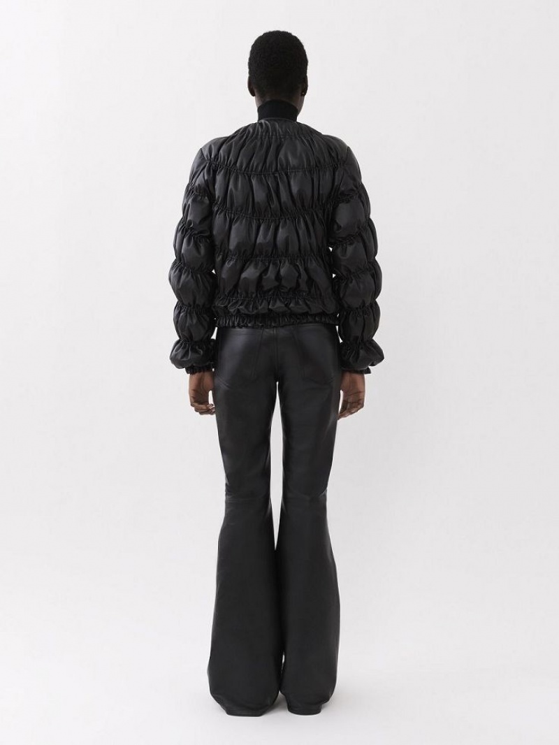 Black Chloe Ruched Puffer Jackets | CHE-SR13811