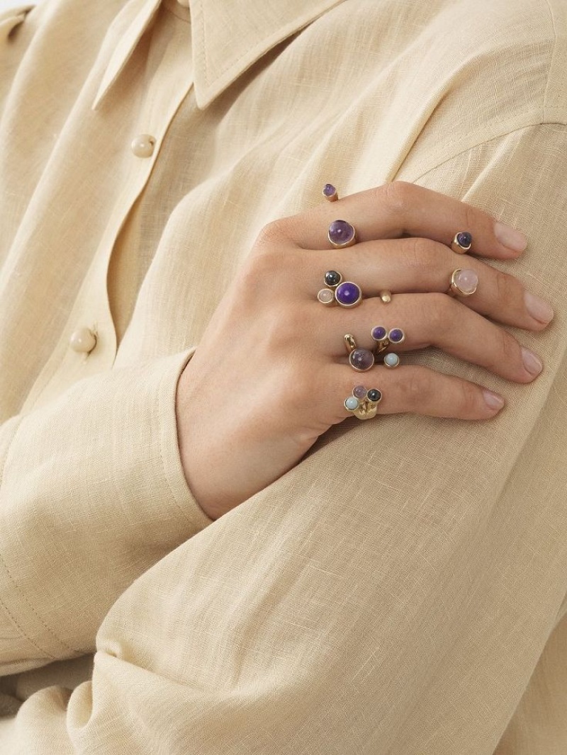 MULTICOLOR 11 Chloe Zodiac Aquarius Rings | CHE-SR14367
