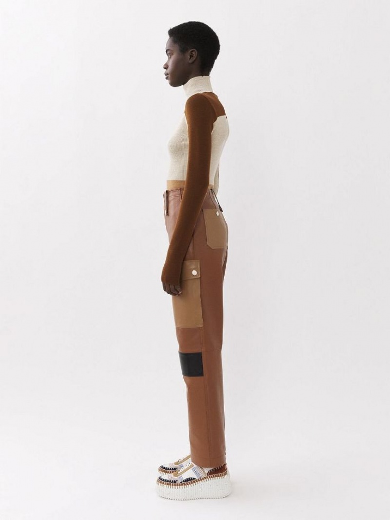 MULTICOLOR BROWN 1 Chloe Fitted High-neck Knitwear | CHE-SR13947
