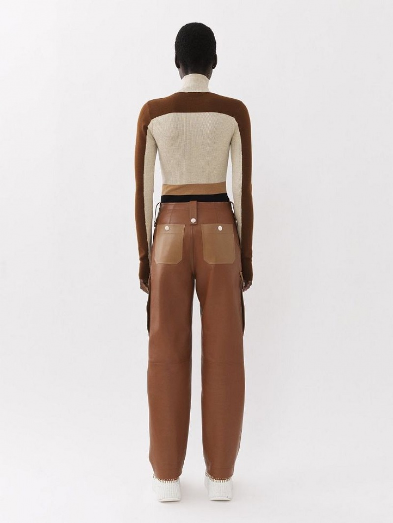 MULTICOLOR BROWN 1 Chloe Fitted High-neck Knitwear | CHE-SR13947