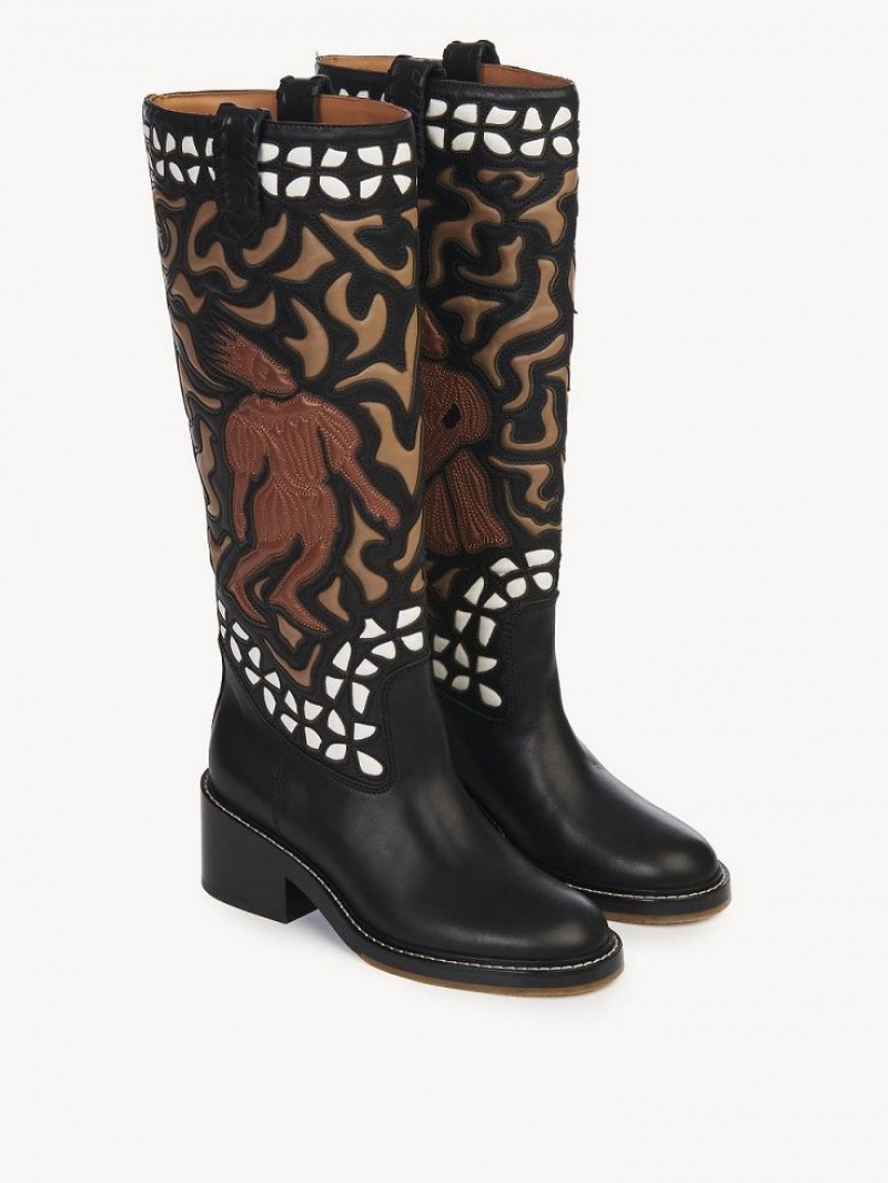 MULTICOLOR BROWN 1 Chloe Mallo High Boots | CHE-SR14239