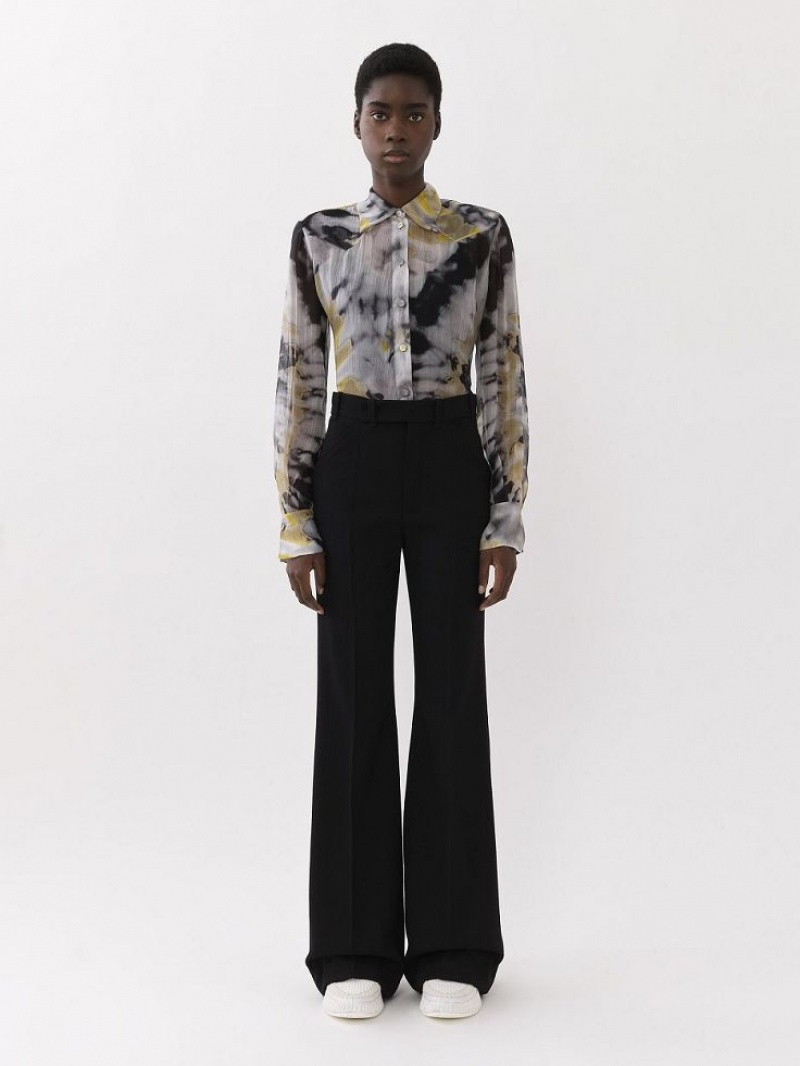 Multicolor Grey Chloe Printed Western Blouses | CHE-SR13887