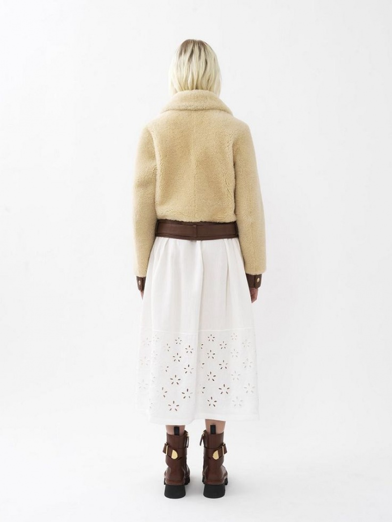 Whisper White Chloe Short Blouson Jackets | CHE-SR13801
