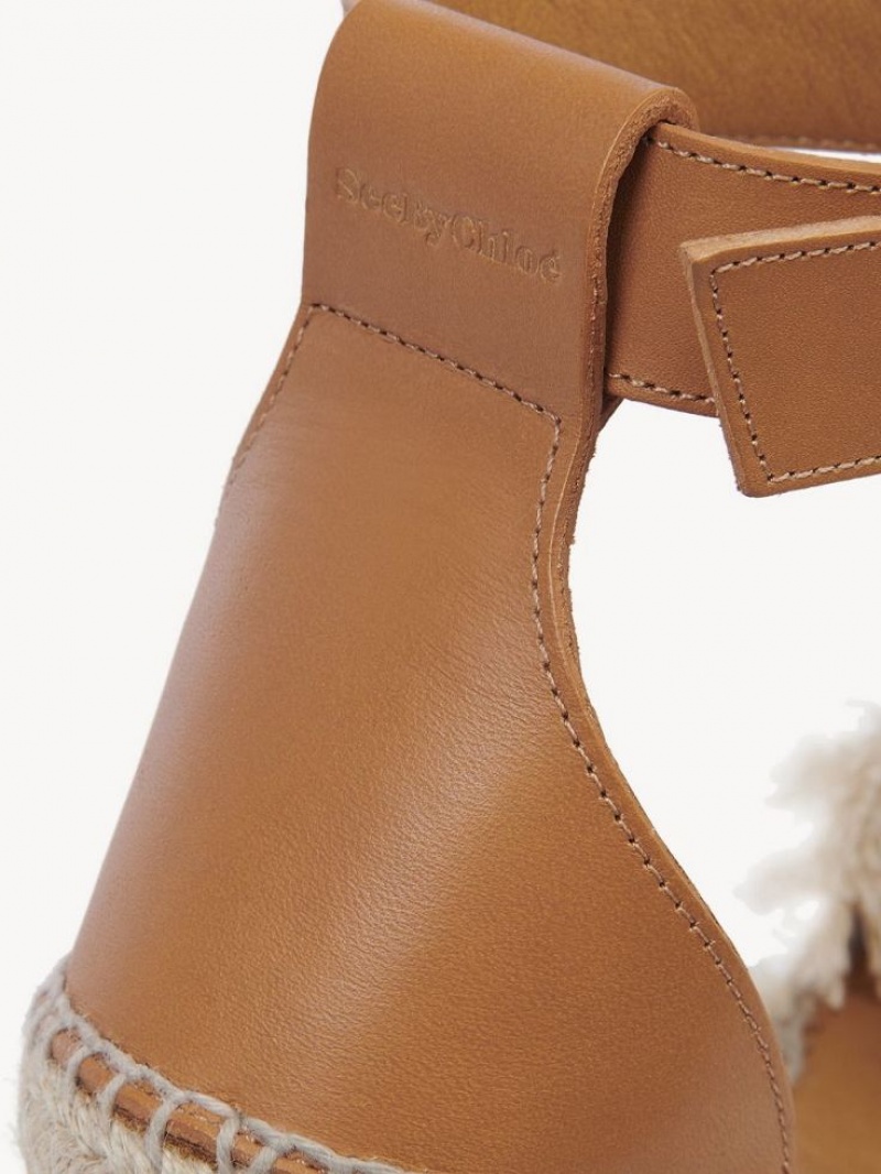 White Chloe Glyn Fringed Espadrille Wedge | CHE-SR14842